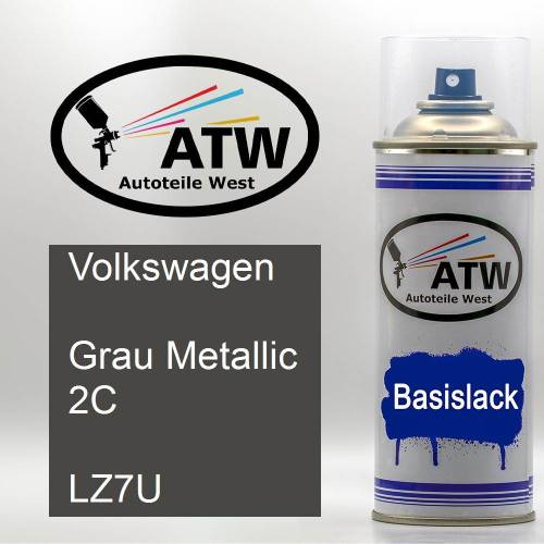 Volkswagen, Grau Metallic 2C, LZ7U: 400ml Sprühdose, von ATW Autoteile West.